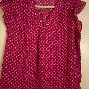 Chaus Fuchsia Geometric Blouse